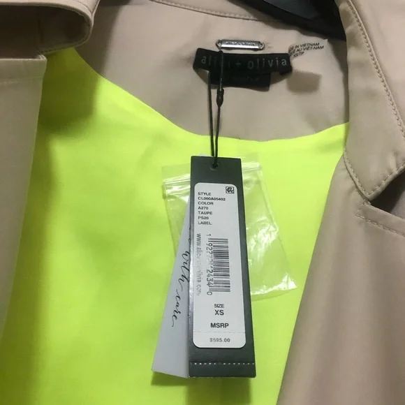 NWT $595 Alice + Olivia Adrien Trench Coat XS - Picture 14 of 15